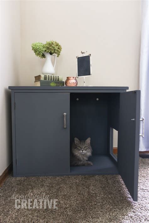 DIY Litter Box Cabinet | Domestically Creative