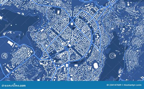 Detailed Blue Vector Map Poster of Yerevan City, Linear Print Map. Skyline Urban Panorama Stock ...