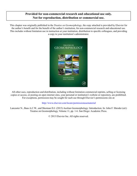 (PDF) 11.1 Aeolian Geomorphology: Introduction