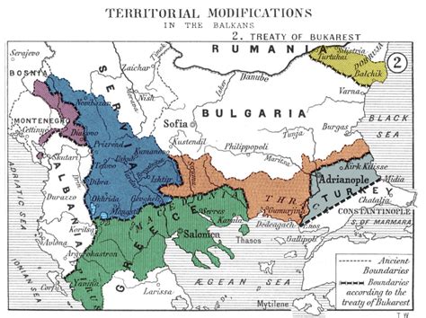 The Treaty of Bucharest: Borders of the Balkan countries as of 10 ...