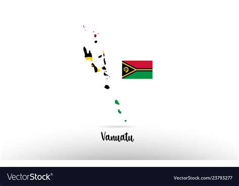 Vanuatu country flag inside map contour design Vector Image