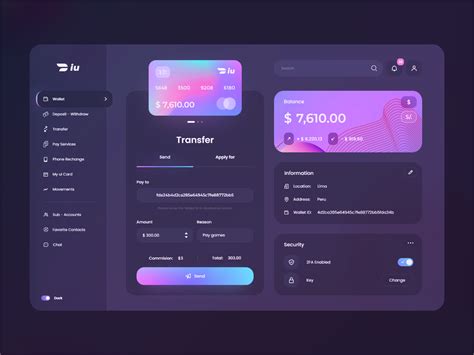 Wallet iuPayme Desktop Dark mode 💳 | Ui design inspiration, Ux design ...