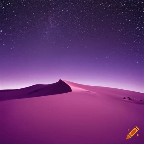 Purple sand dunes under starry night sky on Craiyon