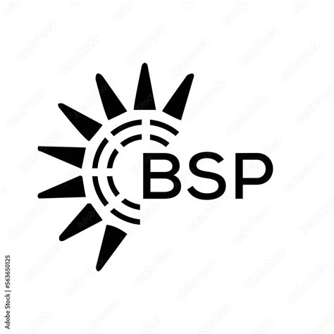 BSP letter logo. BSP image on white background and black letter. BSP ...