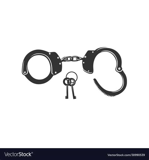 Handcuffs sign isolated on white background Vector Image