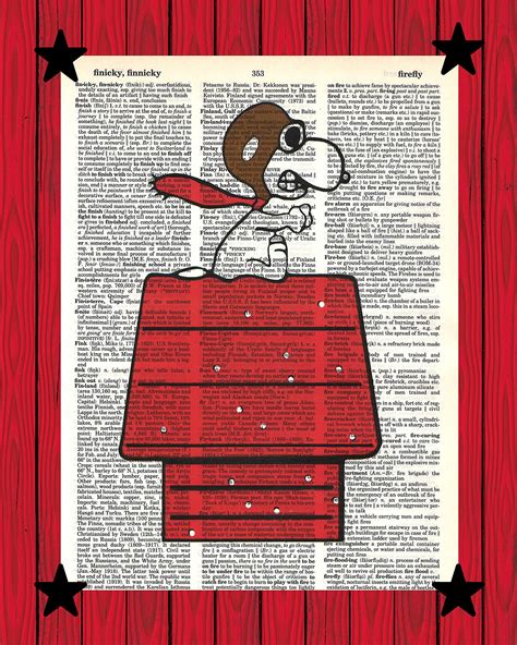 Buy Snoopy Red Baron Charlie Brown Peanuts Wall Decor Snoopy Flying Ace Dictionary Print 8x10 ...