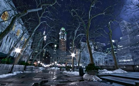 New York On A Winter Night wallpaper | nature and landscape | Wallpaper ...