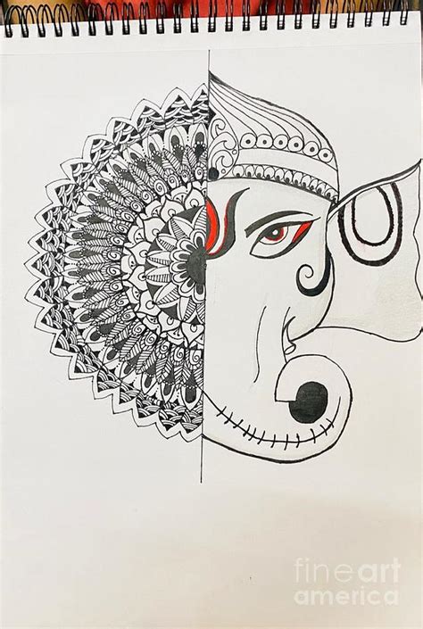 Lord Ganesh Mandala Art Drawing by Divanshu Sharma