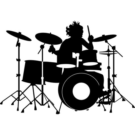 Drummer Silhouette Wall Sticker Music Wall Art