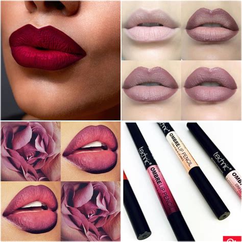 Ombre Technic Lip Liner Pencil Matte Lipstick Two Tone Dark And Light ...