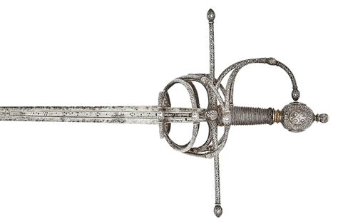 A COMPOSITE GERMAN SWEPT-HILT RAPIER WITH SILVER-INLAID HILT , 16TH CENTURY | Christie's