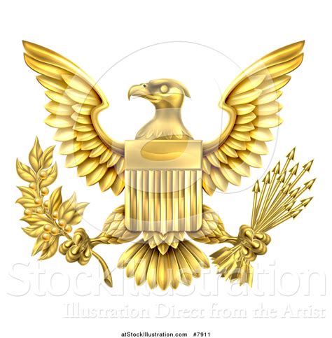 Vector Illustration of the Great Seal of the United States Golden Bald ...