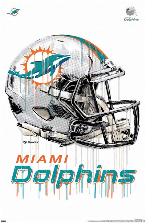 Buy Trends International NFL Miami Dolphins - Drip Helmet 20 Wall , 22.375" x 34", Unframed ...