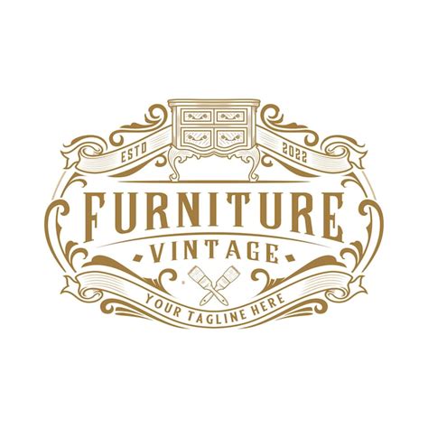 Premium Vector | Vintage furniture logo design. vintage table symbol ...