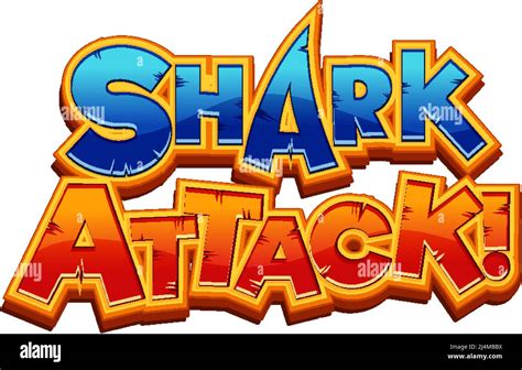 Shark Attack typography design illustration Stock Vector Image & Art - Alamy