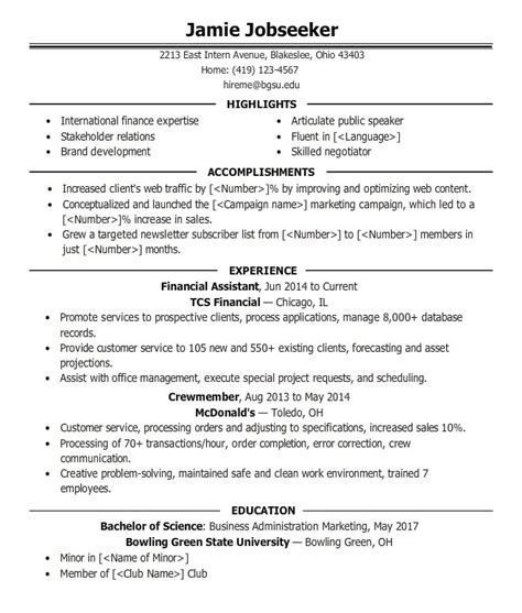 Bachelor Of Science Cv Example