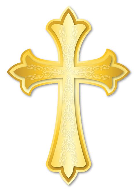Jesus Christ Cross Vector PNG Images, Cross Jesus Christ Gold Floral ...