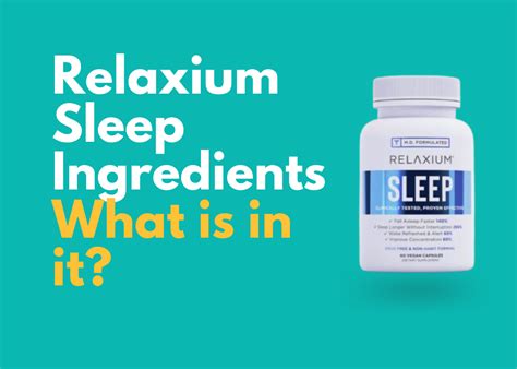 Relaxium Sleep Ingredients