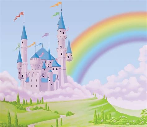 Princess Castle With Unicorn Wallpapers Mural (Style 1) [Style 1 ... Desktop Background