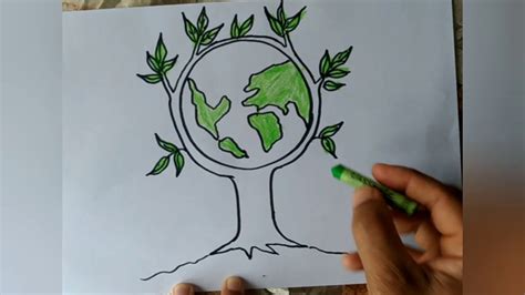 How to draw save tree and save nature poster easily. - YouTube