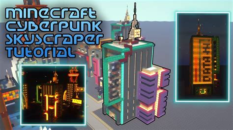 Easy Minecraft CYBERPUNK SKYSCRAPER Tutorial - How to build a Cyberpunk ...