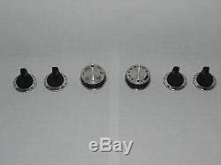 SET OF 6 JENN-AIR OVEN RANGE BURNER CONTROL KNOBS OLD STYLE ALUMINUM