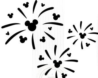 Silhouette Mickey Mouse Fireworks