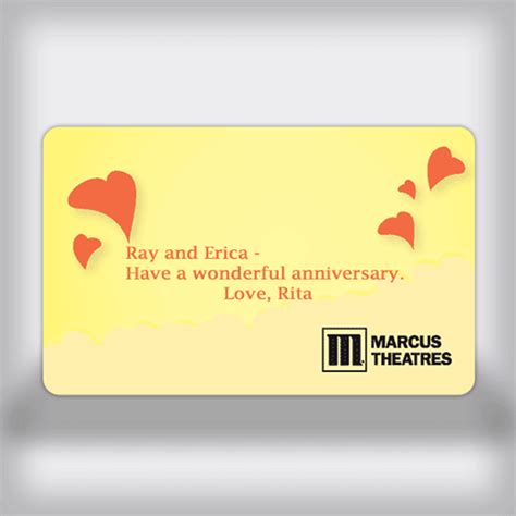 Marcus Theatres. Custom Movie Gift Card - Heart Edition