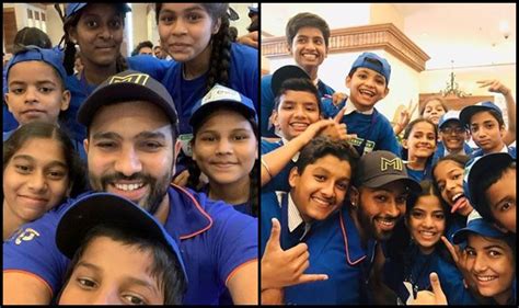 IPL 2019: Rohit Sharma, Hardik Pandya Spend Time With Underprivileged Kids Ahead of MI v RR ...