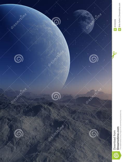 3d Rendered Space Art: Alien Planet Stock Illustration - Illustration of artwork, celestial ...