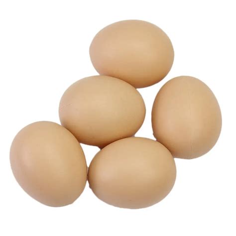 5pcs Hen Poultry Simulation Artificial Faux Fake Plastic Eggs for Chicken Duck Geese Hatch ...