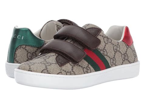 Gucci Kids New Ace V.L. Sneakers (Little Kid) Kids Shoes Beige/Multi ...