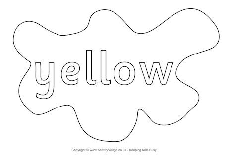 Yellow Colouring Page Splats - Worksheet Ideas