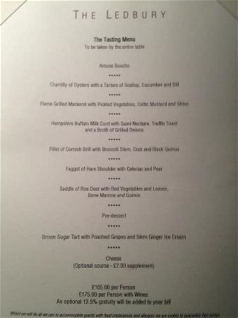 menu - Picture of The Ledbury, London - TripAdvisor