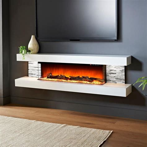 Evolution Fires EFV72W Vegas 72-Inch Wall Mount Electric Fireplace - White : BBQGuys