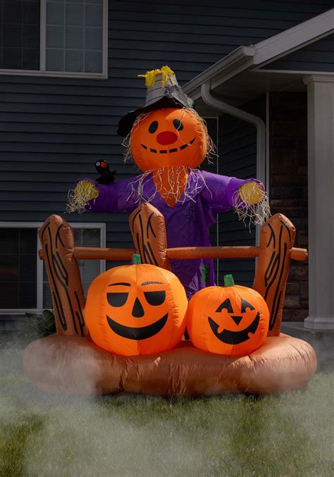 8FT Pumpkin Patch Scarecrow Inflatable Yard Decoration | Scarecrow Decorations