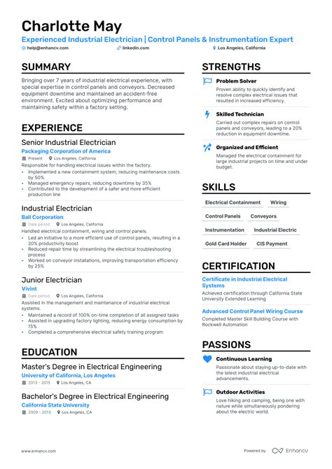 5 Industrial Electrician Resume Examples & Guide for 2023