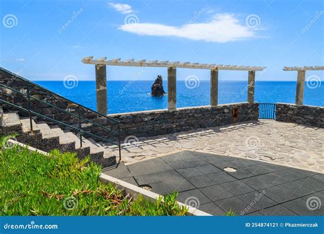 Coastal Promenade in Funchal Town, Madeira Island, Portugal Stock Image - Image of cloud ...