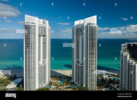 Expensive highrise hotels and condos on Atlantic ocean shore in Sunny ...