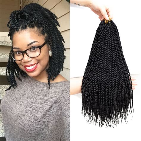 12 Inch 6 Packs Senegalese Twist Crochet Hair Braids Small Crochet Twist Crochet Braiding Hair ...