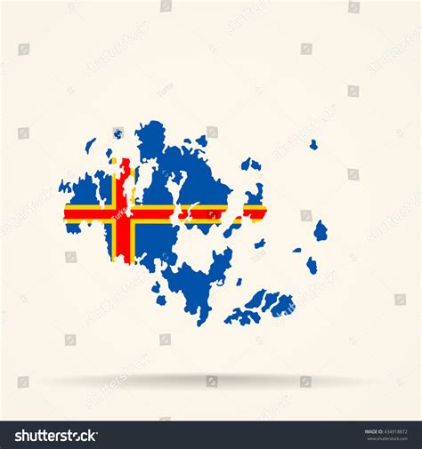 Map Of Aland Islands In Aland Islands Flag Colors Stock Photo 434918872 ...