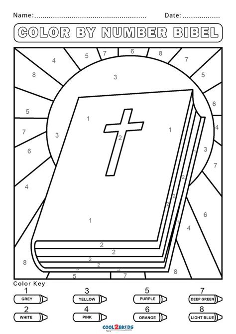 Free Color by Number Worksheets | Cool2bKids | Bible coloring pages ...