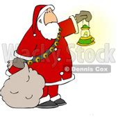 Royalty-Free (RF) Clipart Illustration of a Woman Wearing Plaid And Carrying A Gas Lantern ...