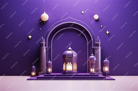 Premium Photo | Generated illustration of Islamic Mosque interior with ...