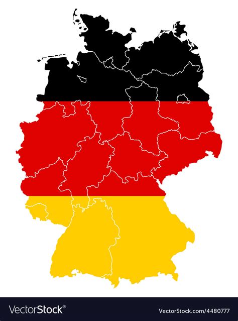 Map and flag germany Royalty Free Vector Image