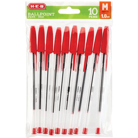 H-E-B 1.0mm Ballpoint Pens - Red Ink - Shop Pens at H-E-B