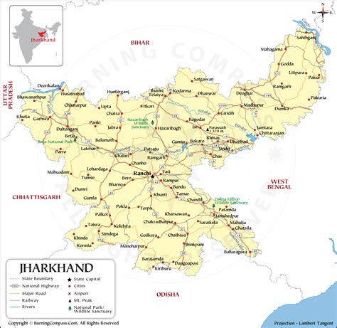 Physical Map Of Jharkhand