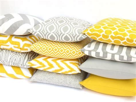 33 Beautiful Yellow Decorative Pillow On Grey Sofa For You | Grey ...