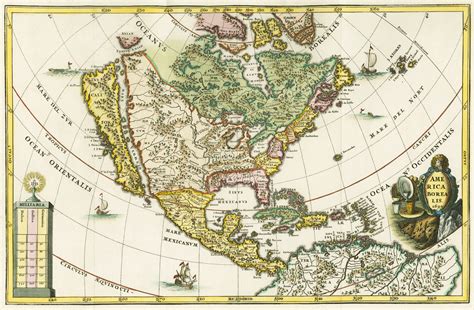 Early Maps Of North America - Cities And Towns Map