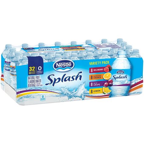 NESTLE SPLASH Natural Fruit Flavored Water Beverage Variety Pack 32-16. ...